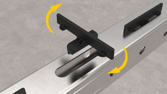 Стоппер ФП Код товара: 11.295                                    Стопер Fachmann предназначен для позиционирования и фиксации плит фальшпола. Применяется для страт-профиля 41х41 и 41х21. Ограничитель фальшпола надежно фиксируется в перфорации профиля, исключая неточную установку плиты.